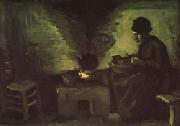 Vincent Van Gogh Peasant Woman Near the Hearth oil painting reproduction